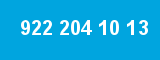 922 204 10 13 922 204 10 13